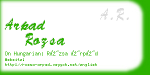 arpad rozsa business card